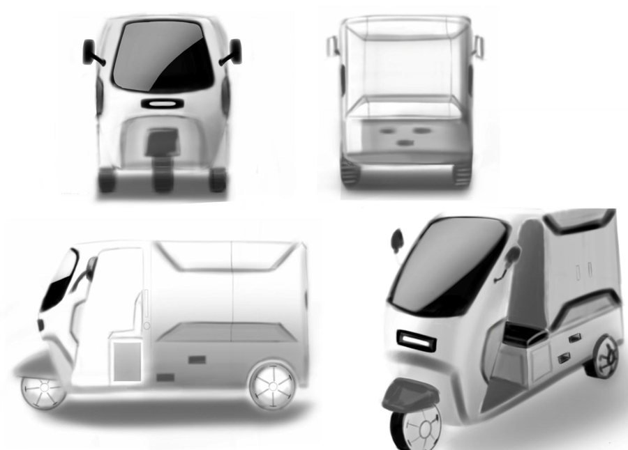 Early concept block — the hatchback thinking that preceded the pivot.