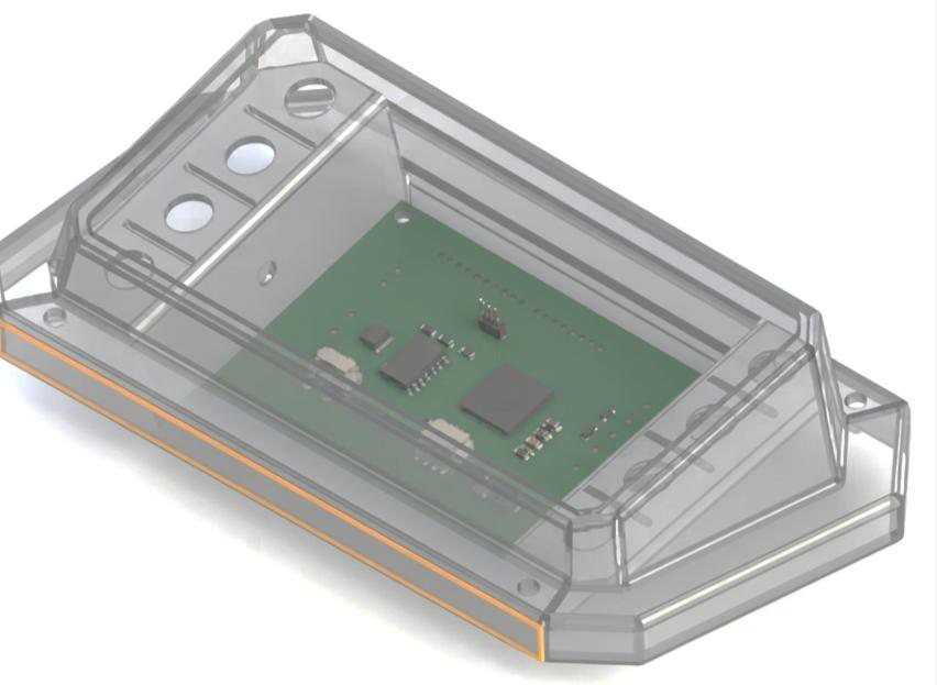 Speedometer 3D print mock-up — aluminium casing, vacuum-cast prototype.