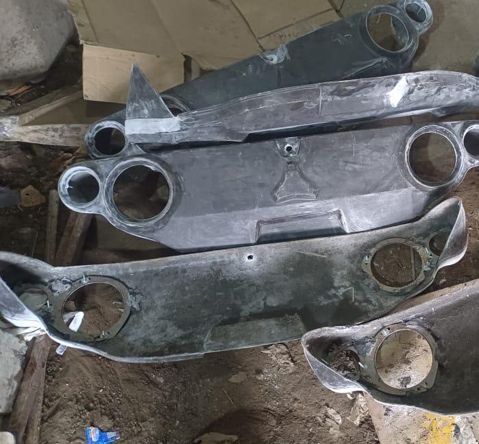 3D printing plus sheet metal mock-up used to create the FRP mould.