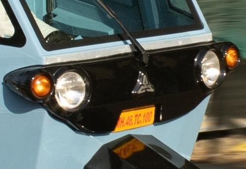The finished front end on the vehicle.