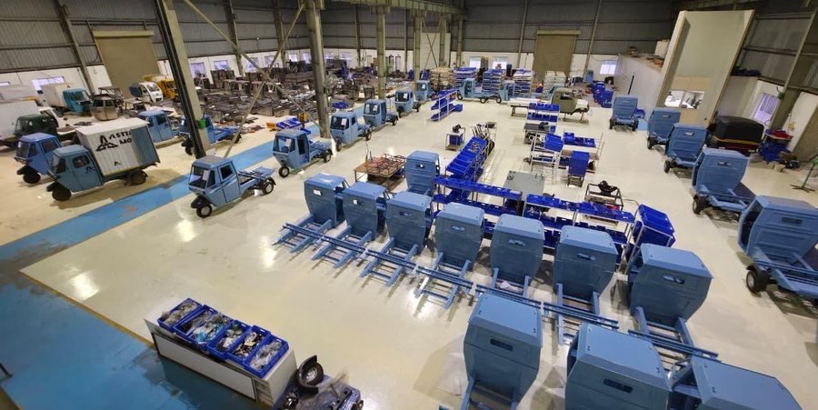 Assembly line at the factory.